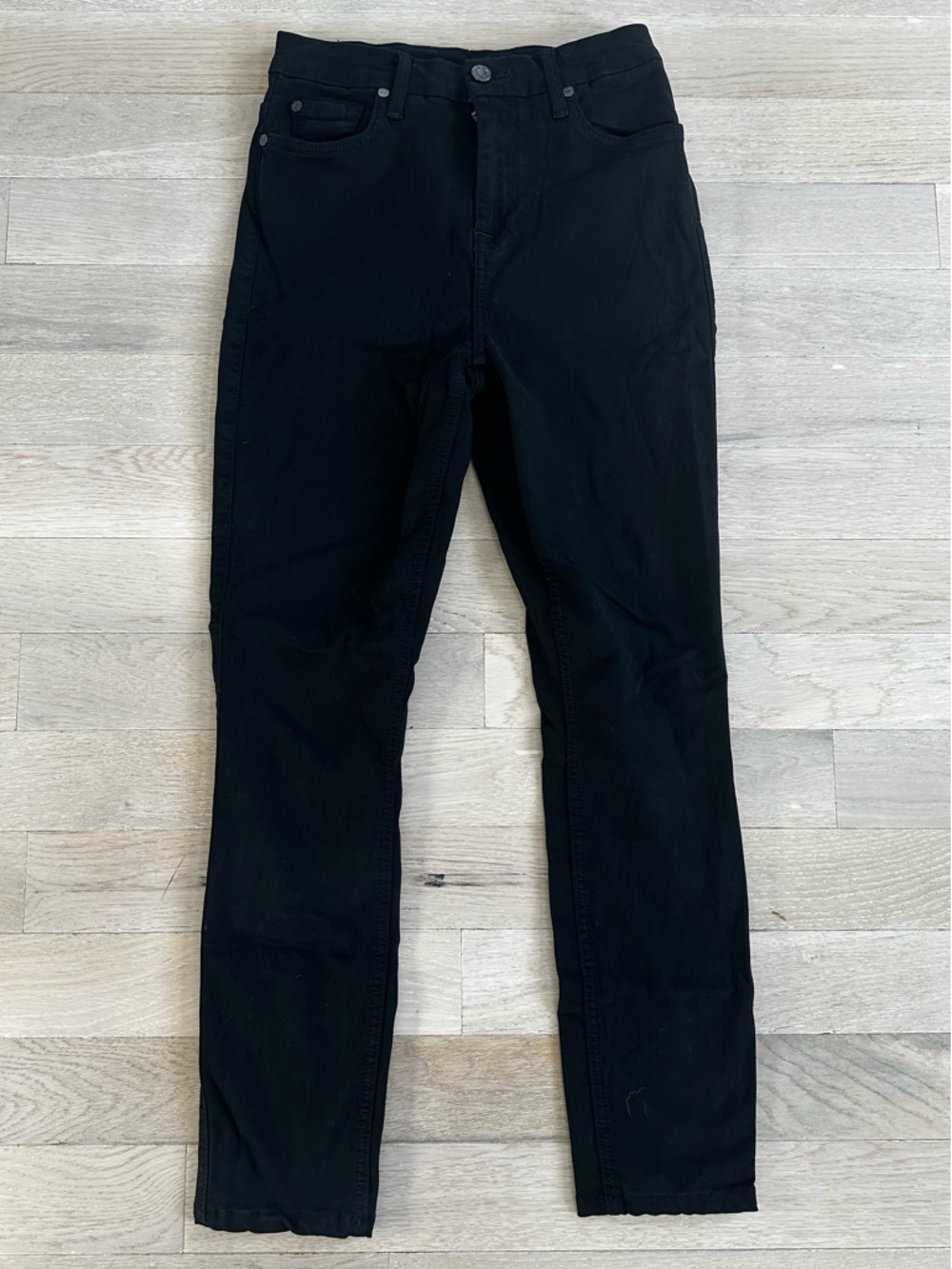 7 For All Mankind Black High-Rise Skinny Jeans